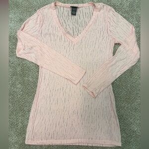 Pink Sheer Long Sleeve Top Women’s Medium